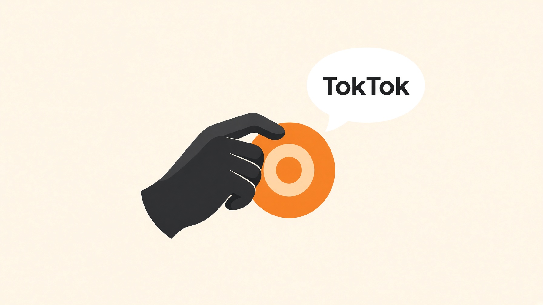 Hand klopft, Sprechblase TokTok